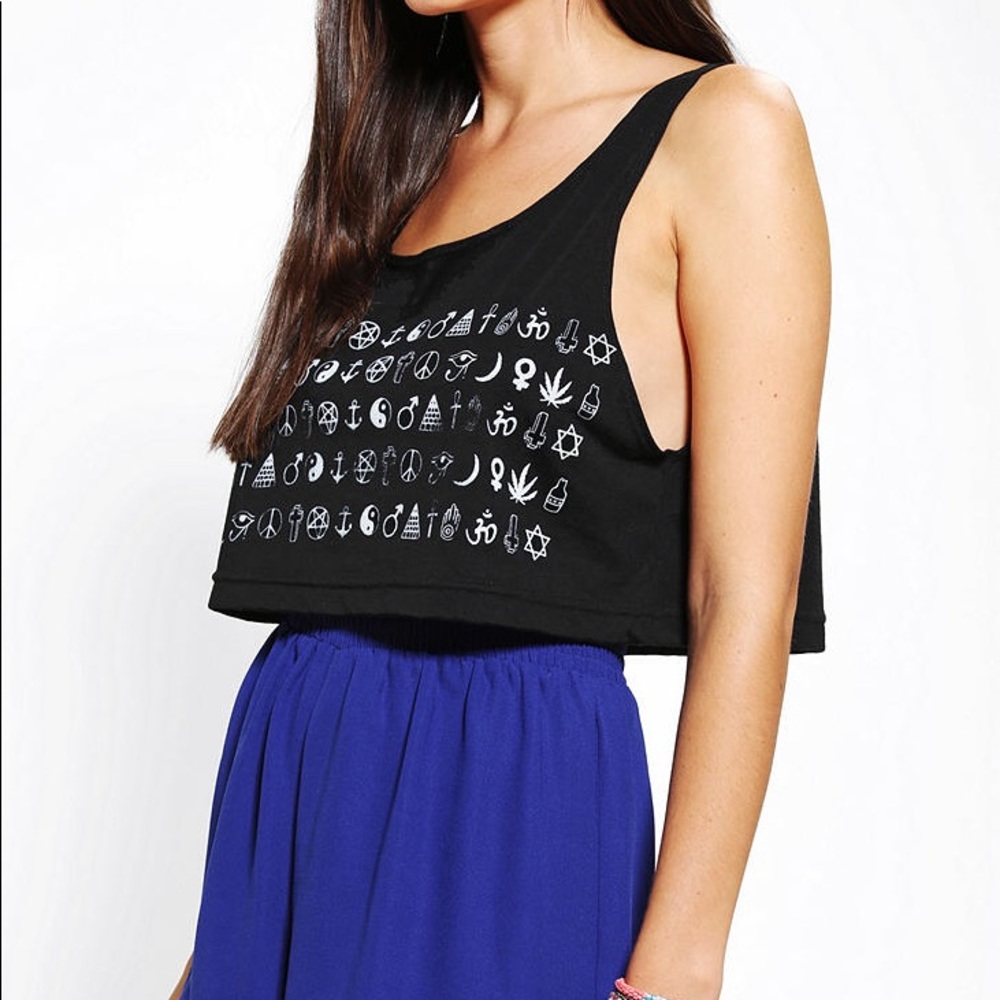 Urban Outfitters Warpaint Crop Signs Tank